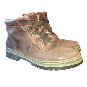 Timberland Womens 8 Brown Leather Hiking Combat Ankle Boot Gorpcore Outdoor